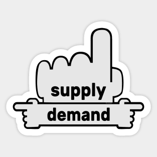 Hands Pointing - Text Art - Supply and Demand Sticker